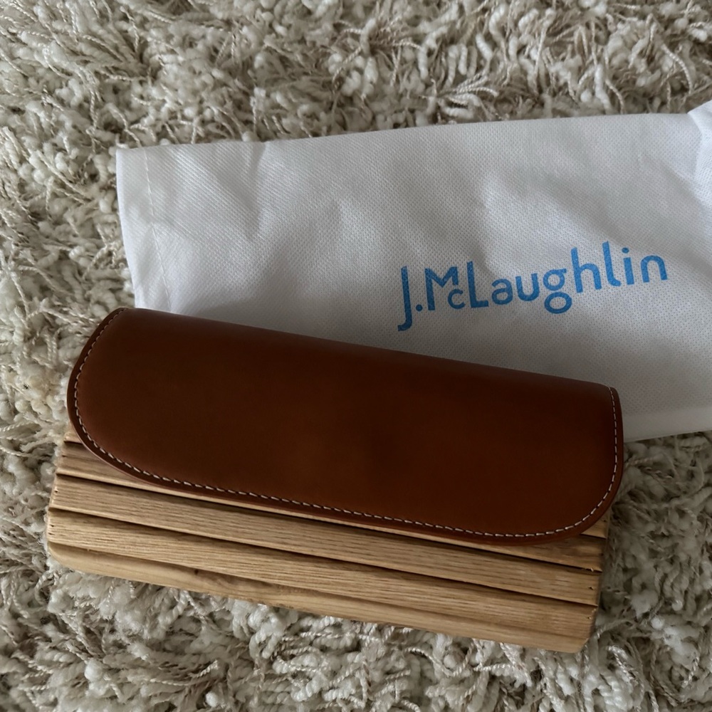 J McLaughlin Bamboo and Leather Clutch